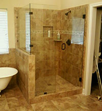 Custom built glass showers